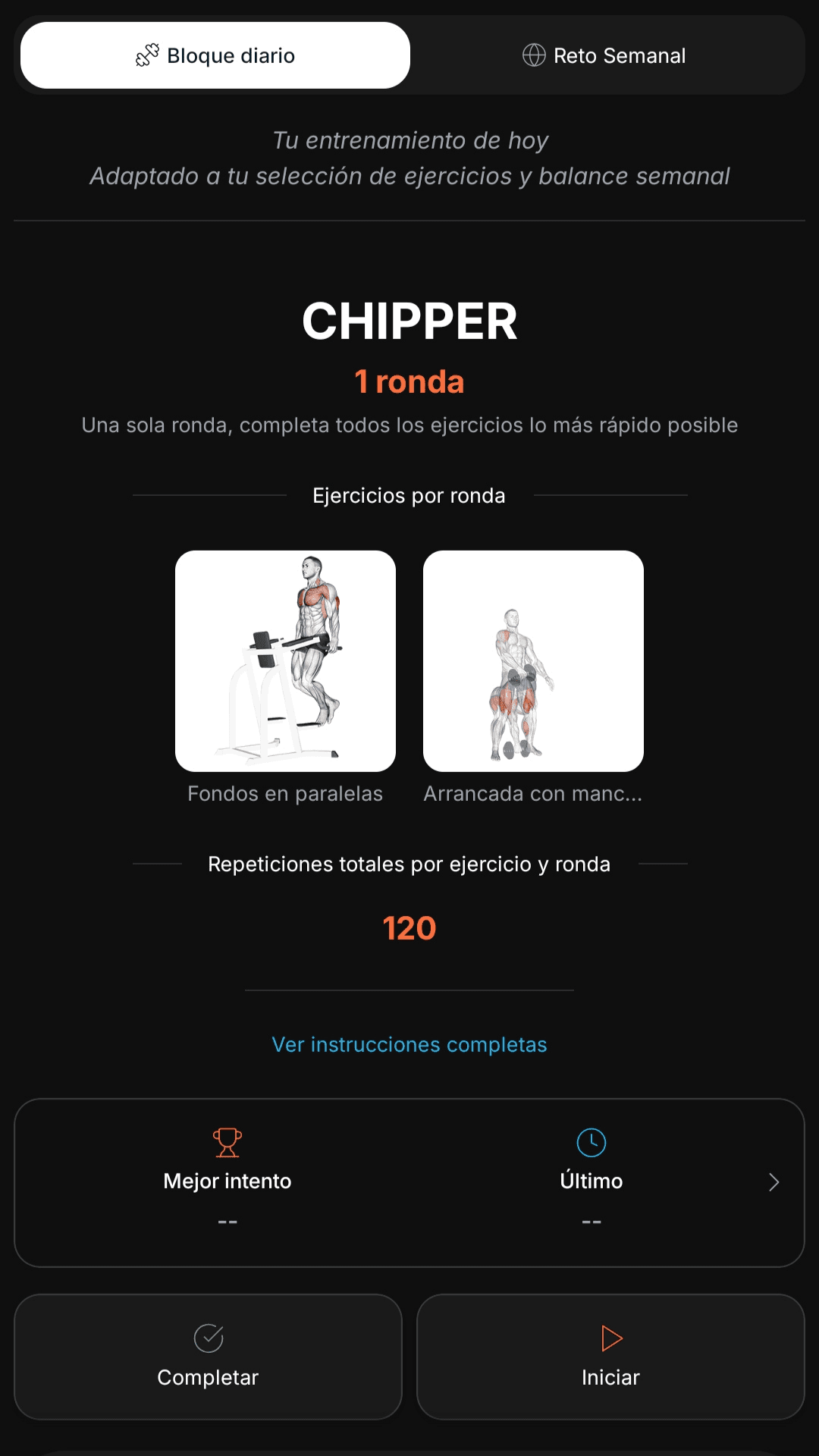 Entrenamientos diarios